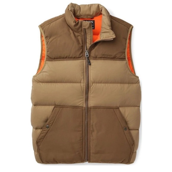 Filson Other - Filson Featherweight Down Puffer Vest Dark Tan Khaki 700CC Men’s Size Small